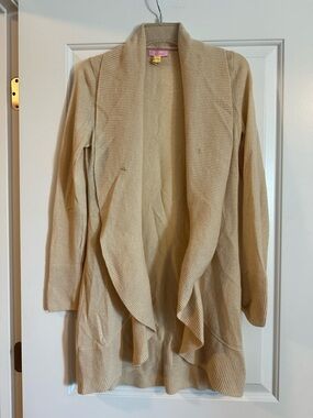 Lilly Pulitzer tan cashmere cardigan, small